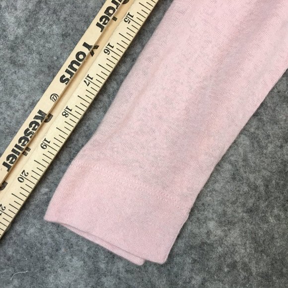 LOFT Sweater XS Solid Pink V Neck Slub Knit Semi Sheer Career Casual 7/8 Sleeve - Picture 6 of 11